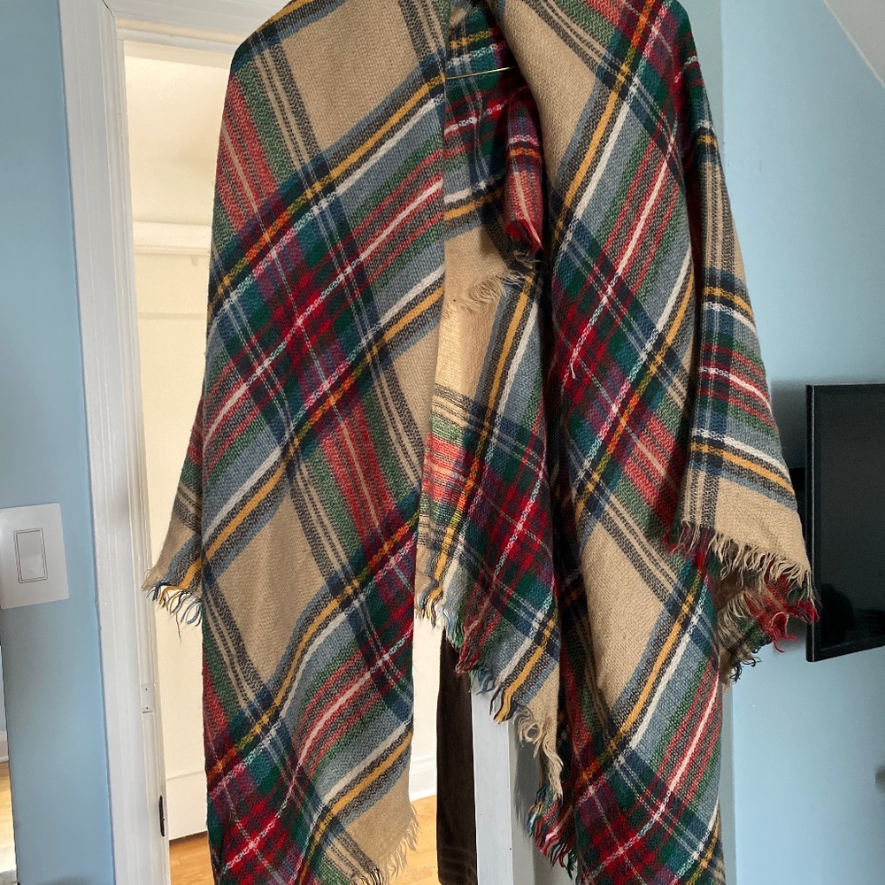 Oversized Plaid Scarf